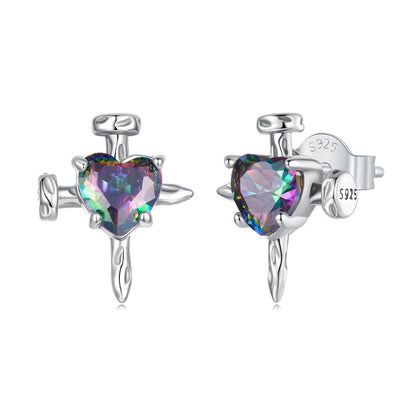 Sterling Silver Glass Earrings
