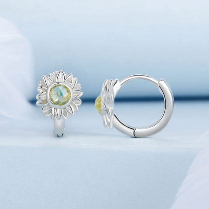 Sterling Silver Transparent Glass Earrings