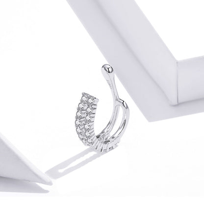 Sterling Silver Platinum Plated CZ Pavé Earrings
