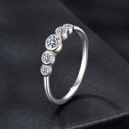 White Gold Plated 925 Sterling Silver Moissanite Ring