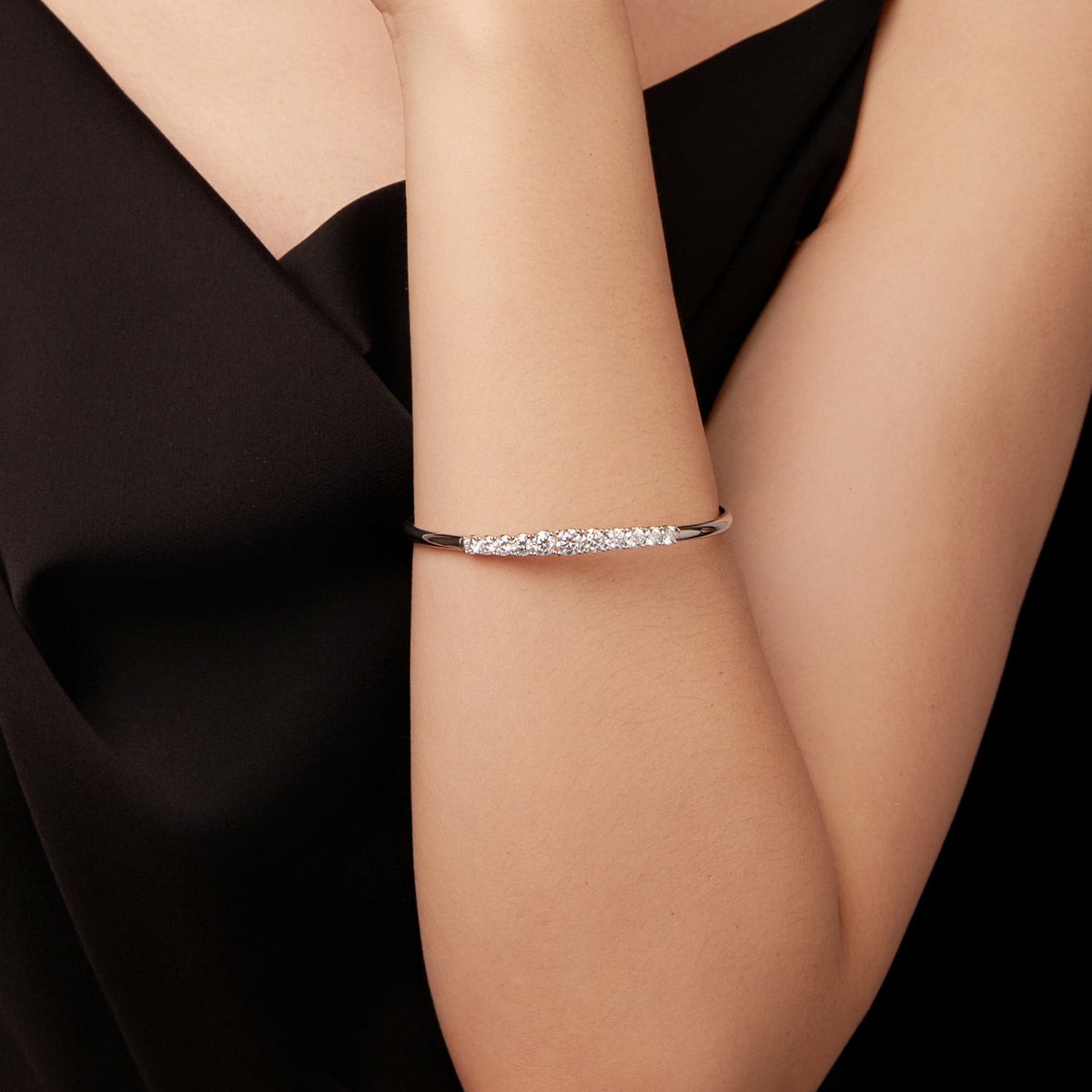Sterling Silver Moissanite White Gold Plated Bracelet