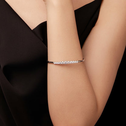 Sterling Silver Moissanite White Gold Plated Bracelet