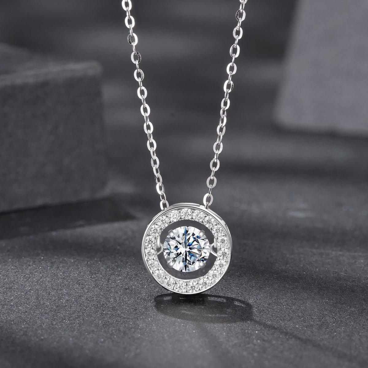 Sterling Silver Moissanite Pendant Necklace