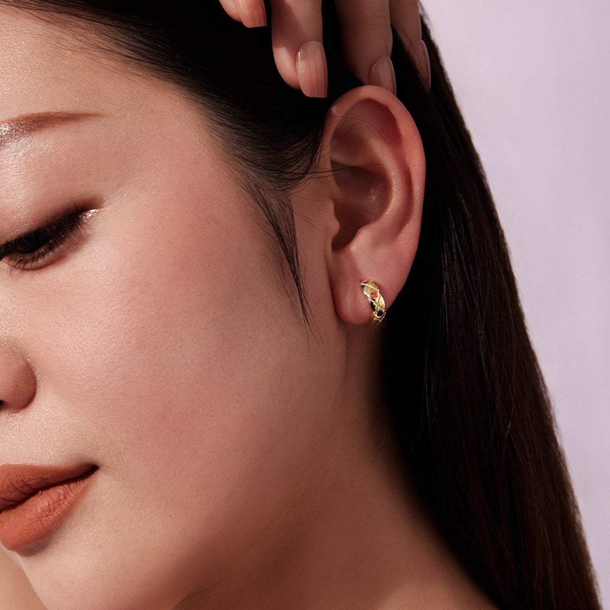 Sterling Silver Pavé Cubic Zirconia Hoop Earrings