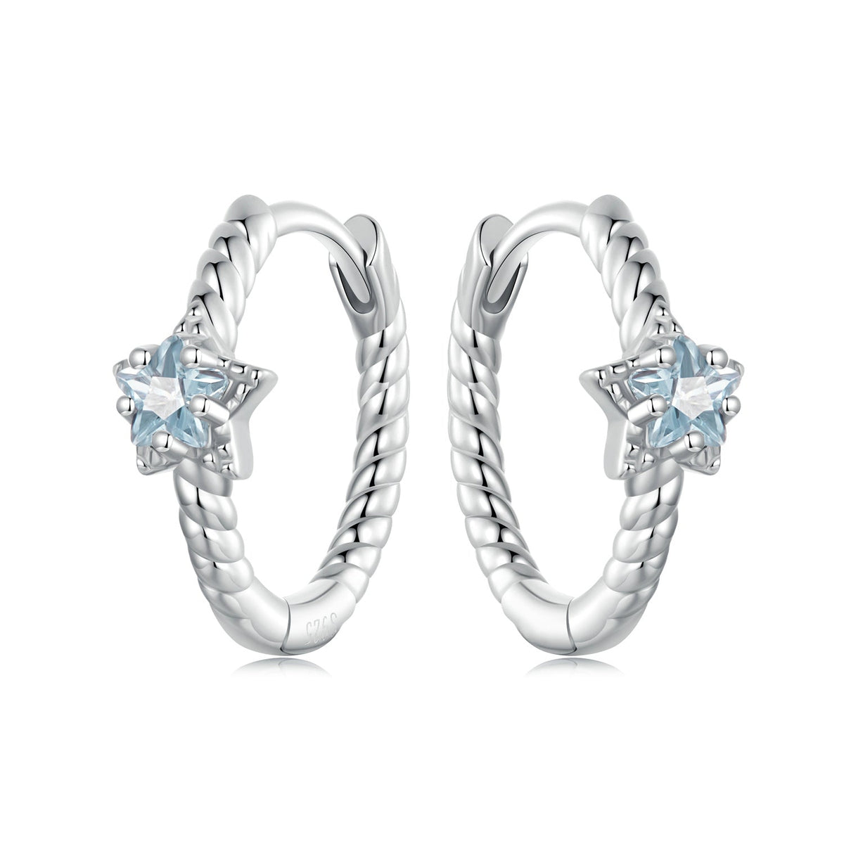 Sterling Silver White Gold Plated Pavé CZ Earrings