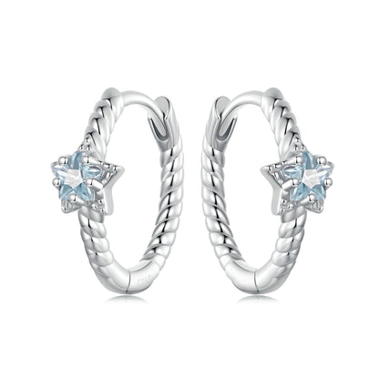 Sterling Silver White Gold Plated Pavé CZ Earrings