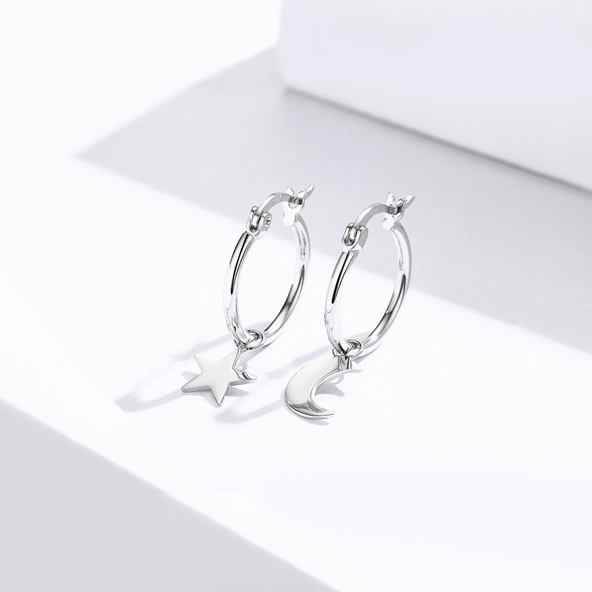 Sterling Silver Platinum Plated Drop Earrings