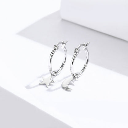 Sterling Silver Platinum Plated Drop Earrings