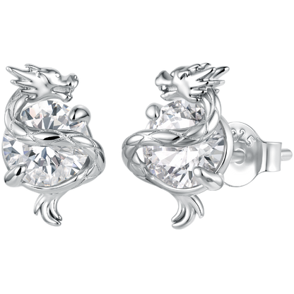 925 Sterling Silver White Gold Plated CZ Pavé Set 1.2 x 0.7 cm Earrings for Women