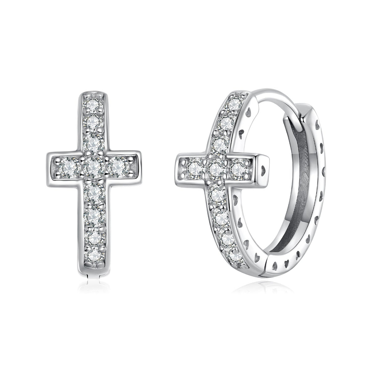 Sterling Silver Moissanite Hoop Earrings