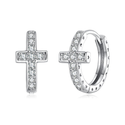 Sterling Silver Moissanite Hoop Earrings