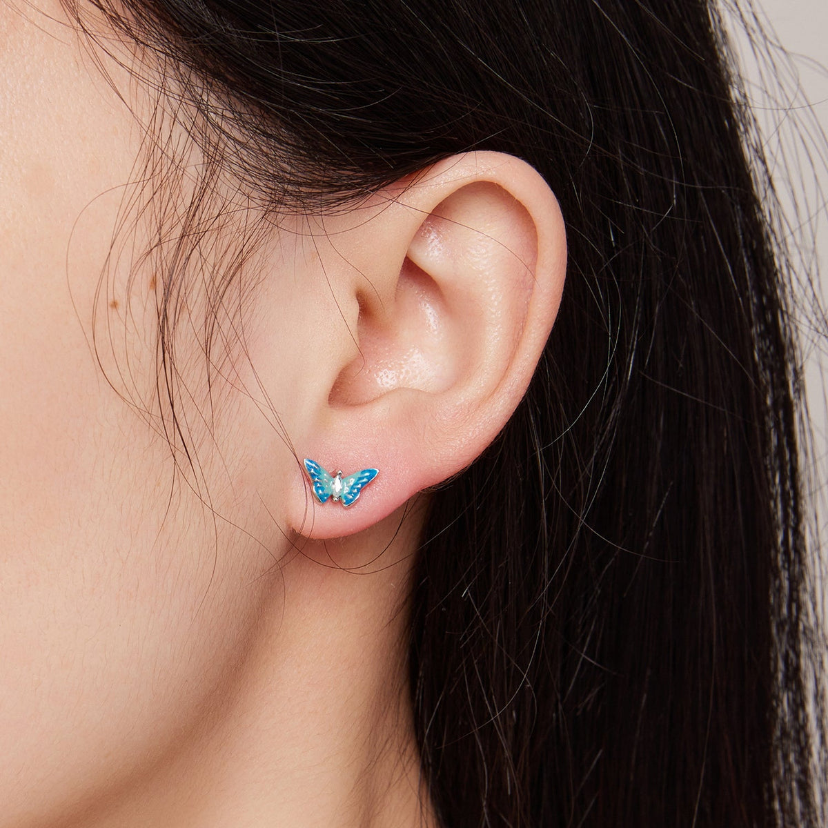Sterling Silver Enamel and Cubic Zirconia Earrings