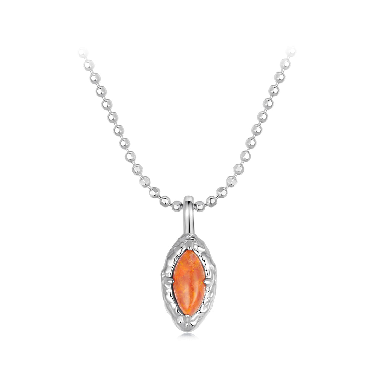 Sterling Silver Synthetic Opal Pendant Necklace