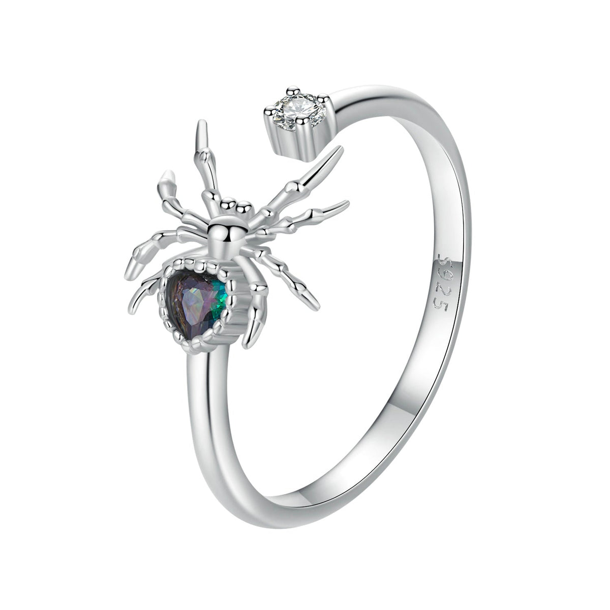 Sterling Silver White Gold Plated Pavé CZ Ring