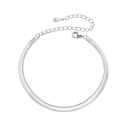 Sterling Silver White Gold Plated Bracelet