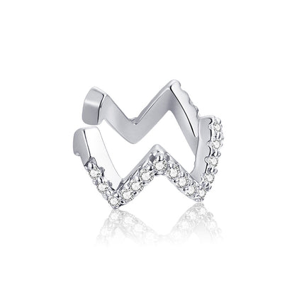 Sterling Silver Pavé CZ Hoop Earrings