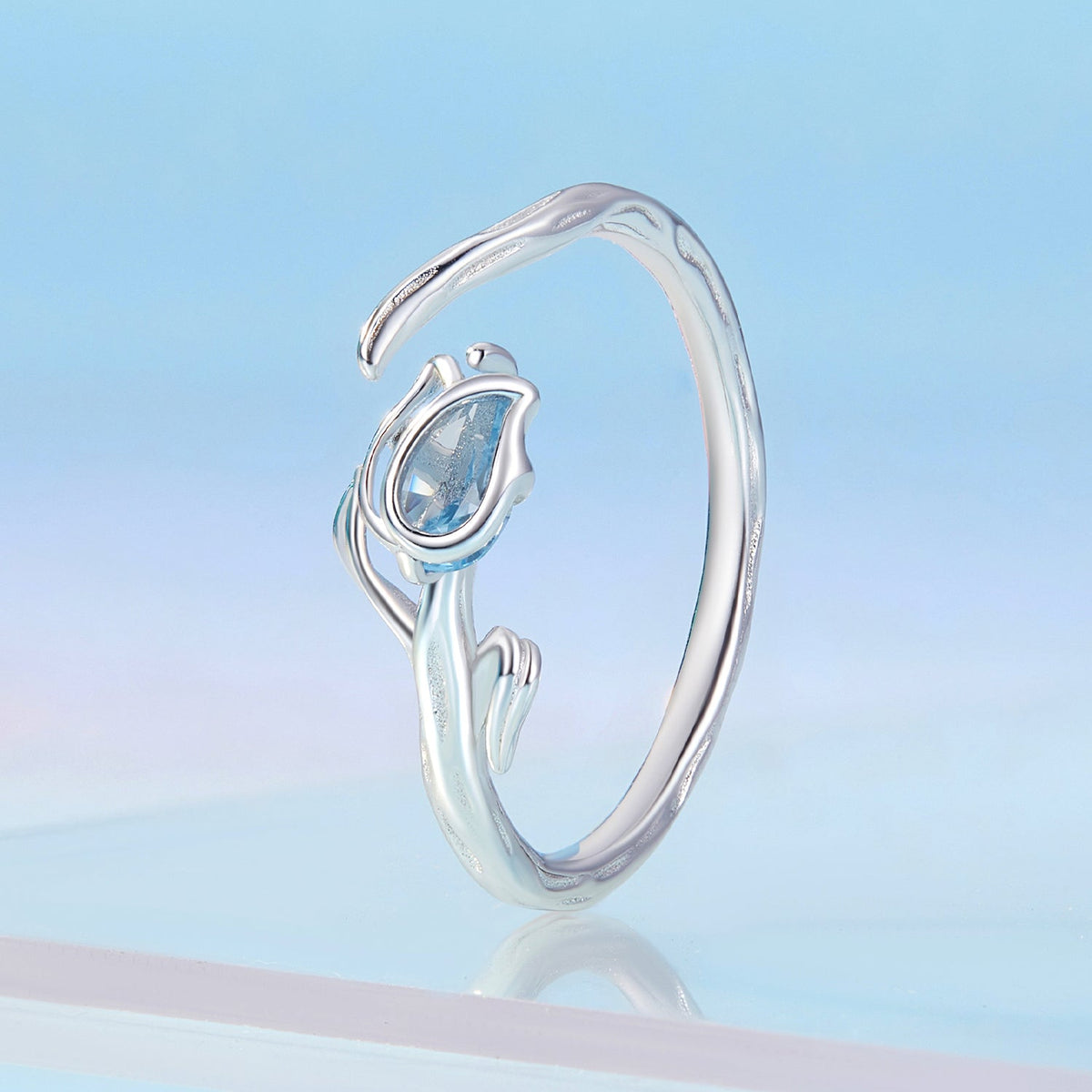 Sterling Silver Synthetic Spinel Ring