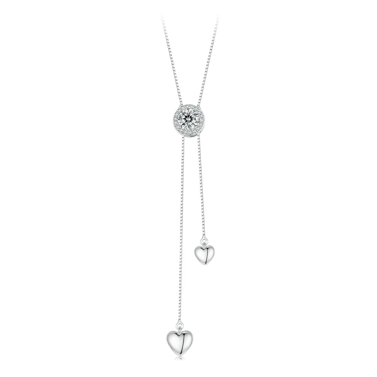 White Gold Plated Moissanite Pavé Necklace