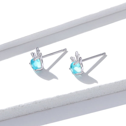 Sterling Silver Transparent Glass Earrings