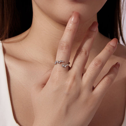Sterling Silver Moissanite Channel Set Ring