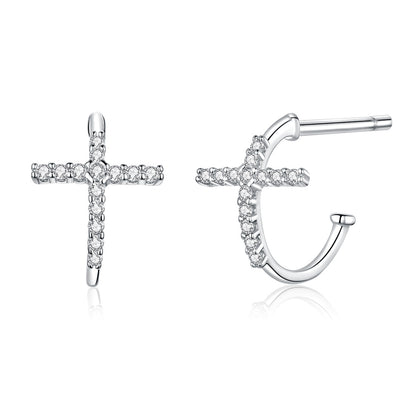 Sterling Silver Pavé Cubic Zirconia Earrings