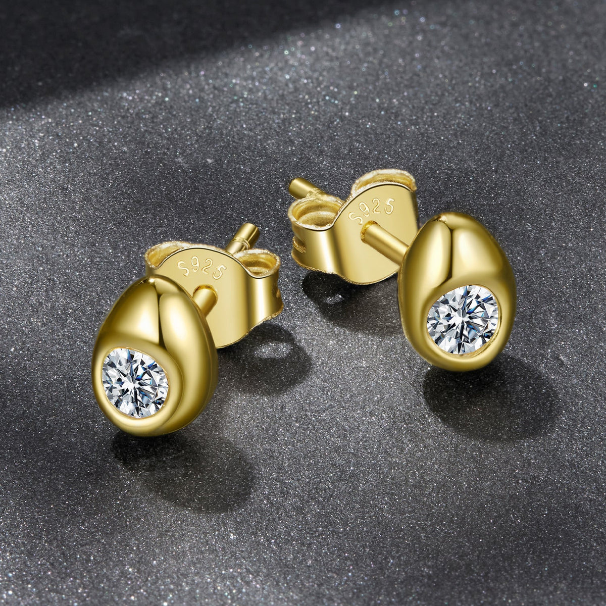 Sterling Silver Moissanite Stud Earrings