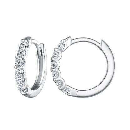 Sterling Silver Moissanite Hoop Earrings