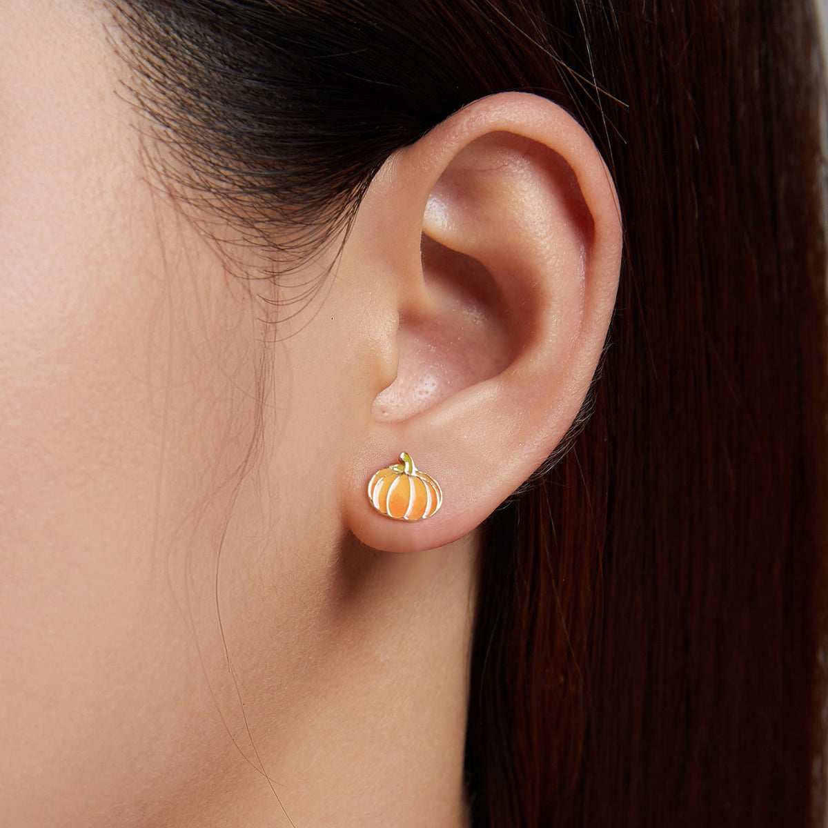 Gold Plated Sterling Silver Enamel Earrings