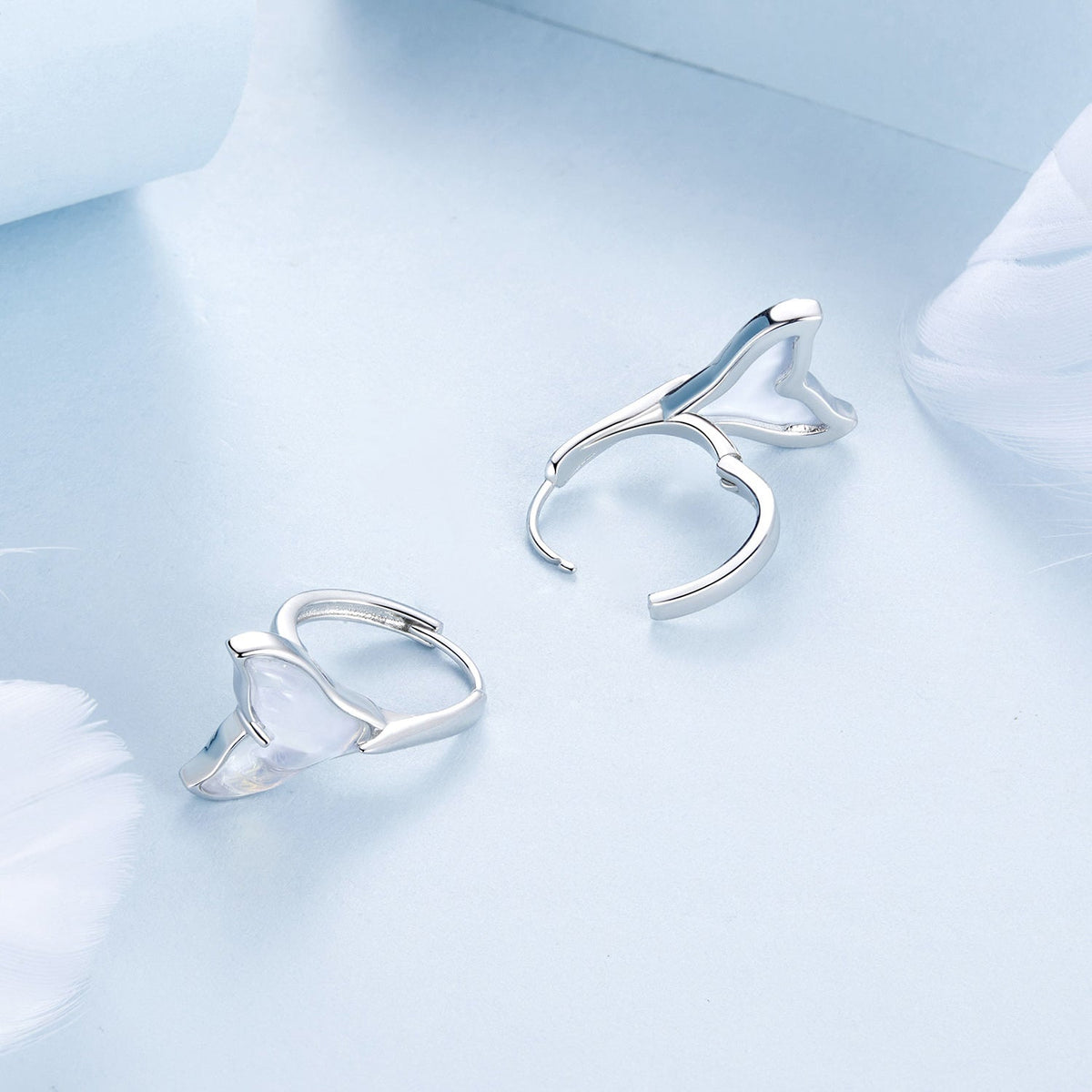 Sterling Silver Transparent Glass Drop Earrings