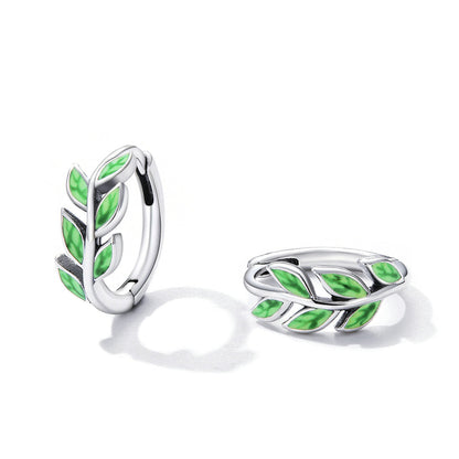 Sterling Silver Enamel Oxidized Earrings
