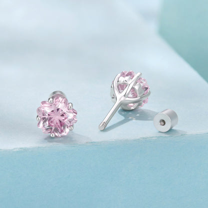 925 Sterling Silver White Gold Plated Pavé CZ 0.6x0.6 cm Earrings for Women