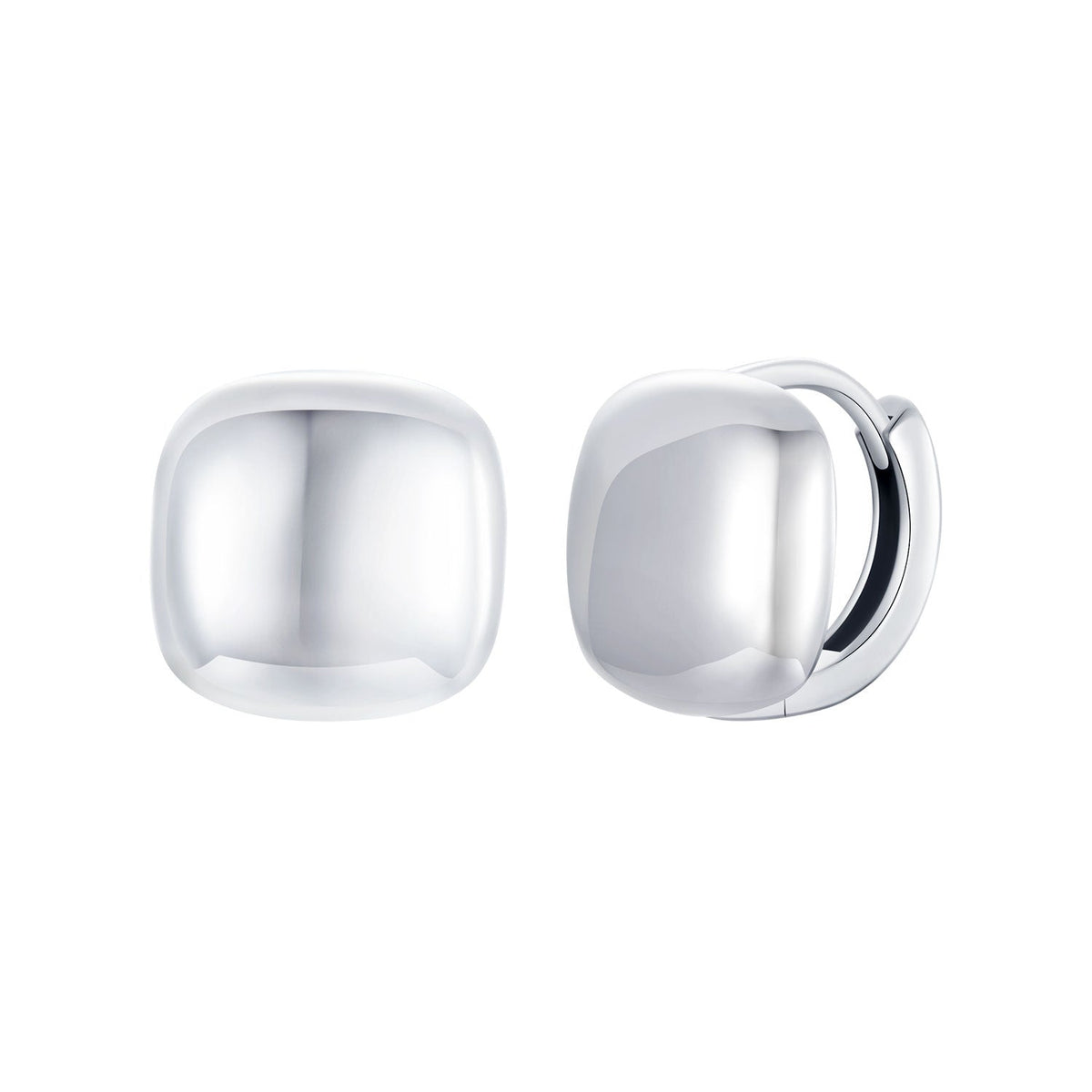 Sterling Silver White Gold Plated 10mm Hoop Earrings