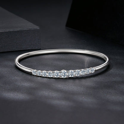Sterling Silver Moissanite White Gold Plated Bracelet