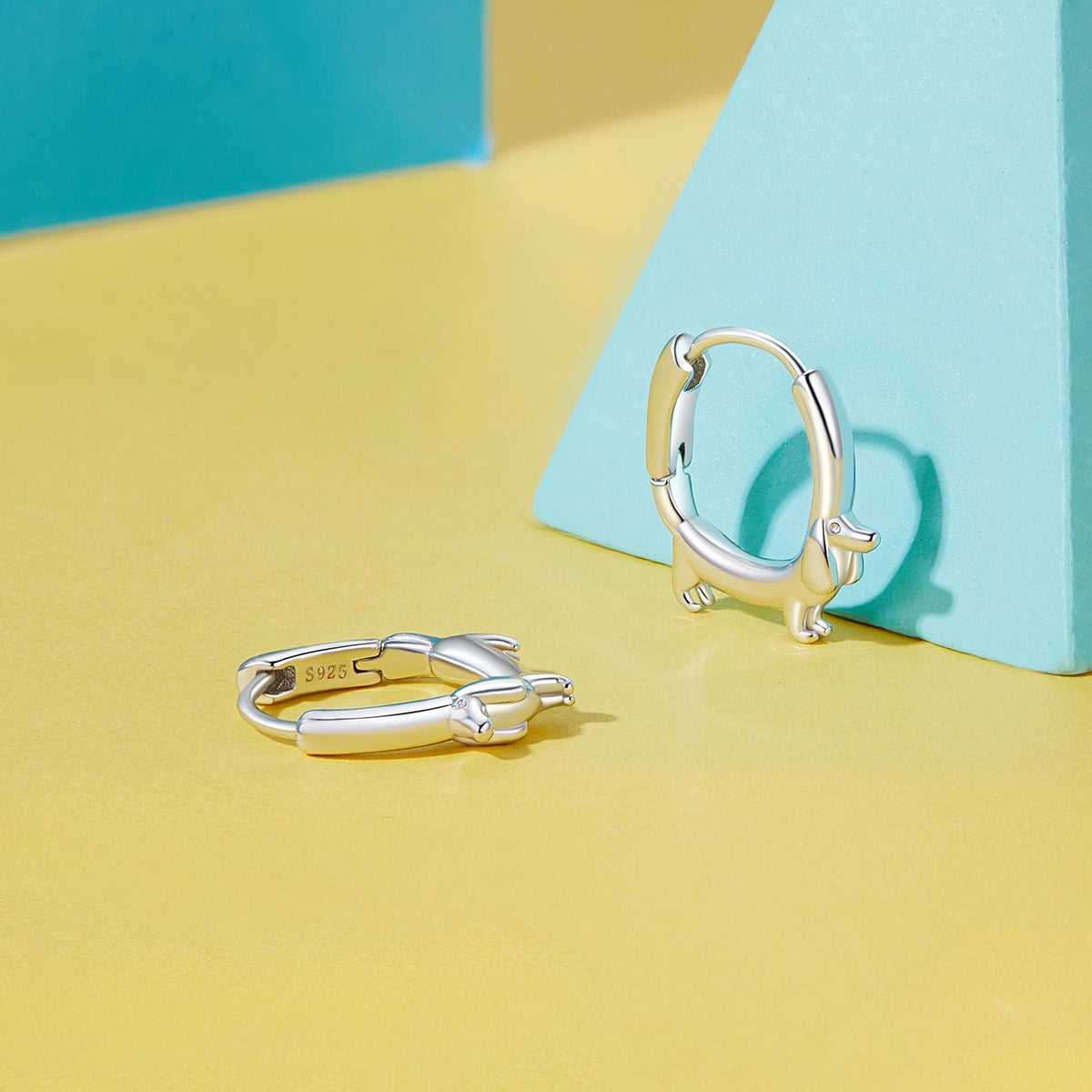 Sterling Silver Platinum Plated Hoop Earrings