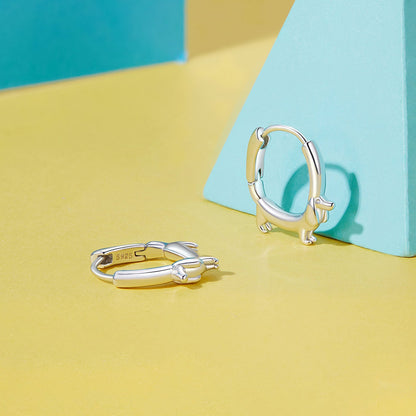 Sterling Silver Platinum Plated Hoop Earrings