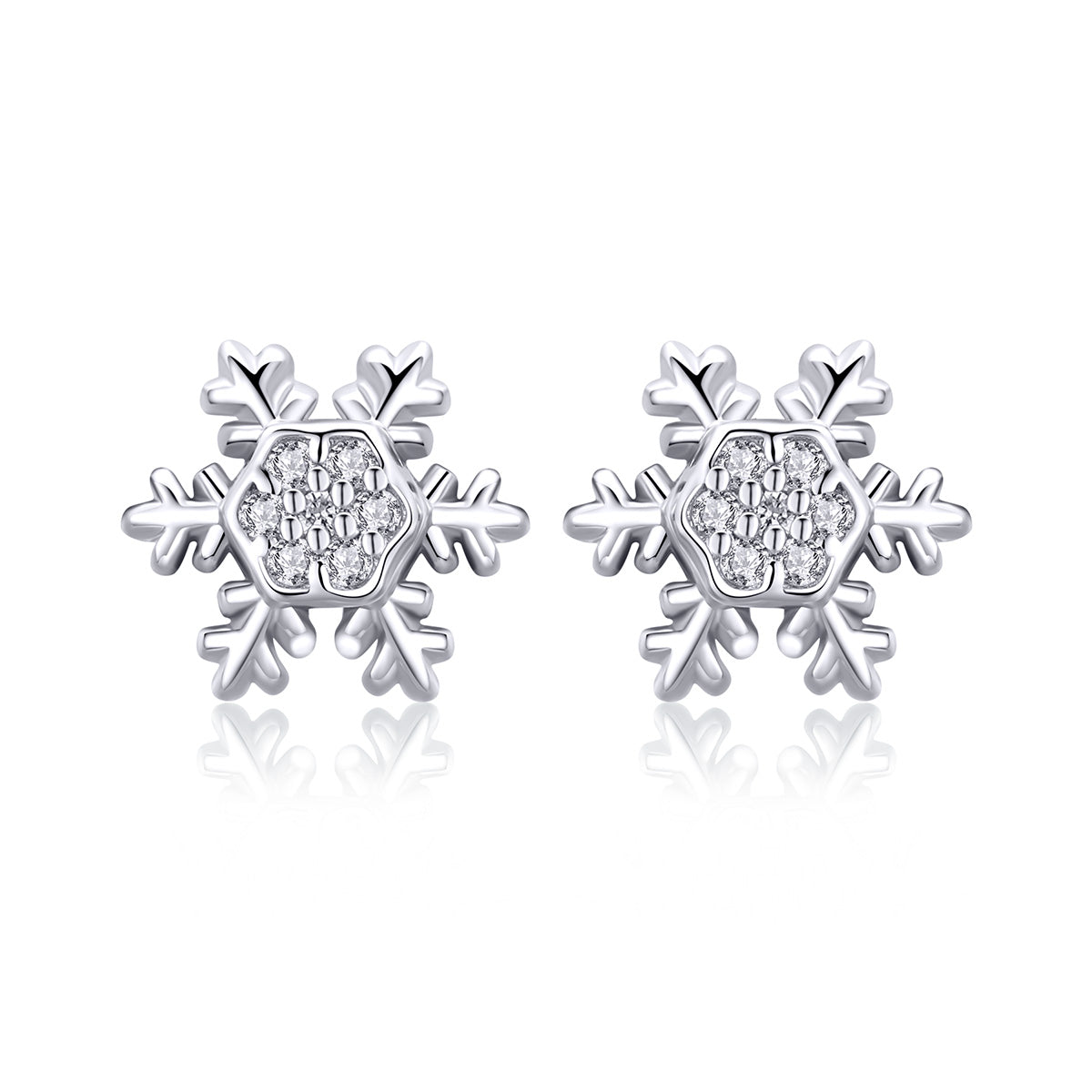 Sterling Silver CZ Pavé Stud Earrings