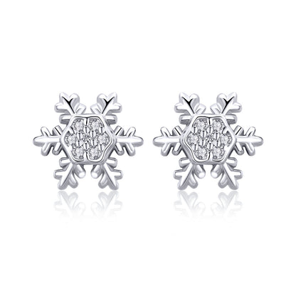 Sterling Silver CZ Pavé Stud Earrings