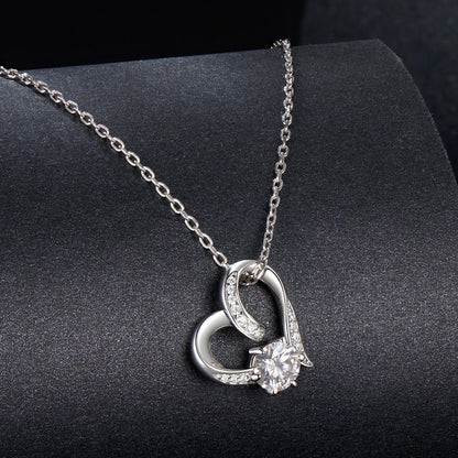 925 Sterling Silver White Gold Plated Moissanite Necklace