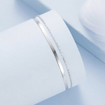 Sterling Silver White Gold Plated Bracelet