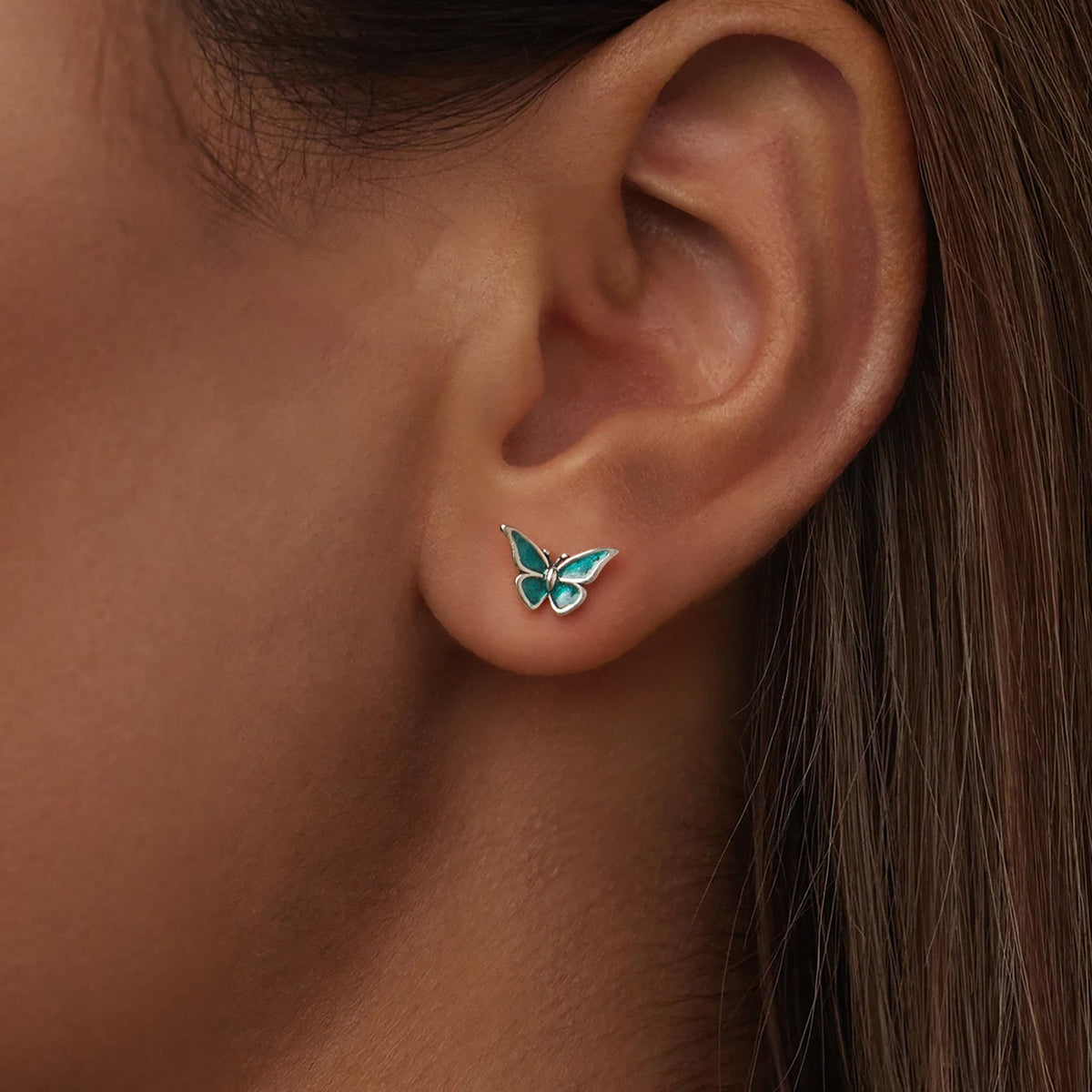 Sterling Silver Oxidized Enamel Earrings