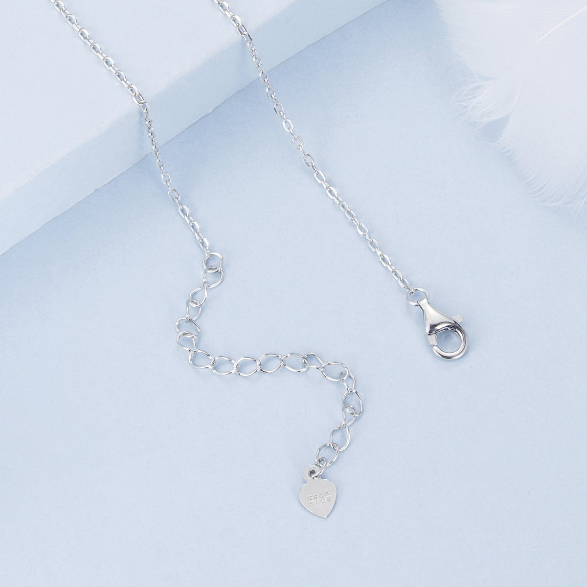 Sterling Silver Cubic Zirconia and Glass Pendant Necklace