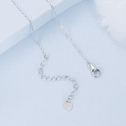 Sterling Silver Cubic Zirconia and Glass Pendant Necklace