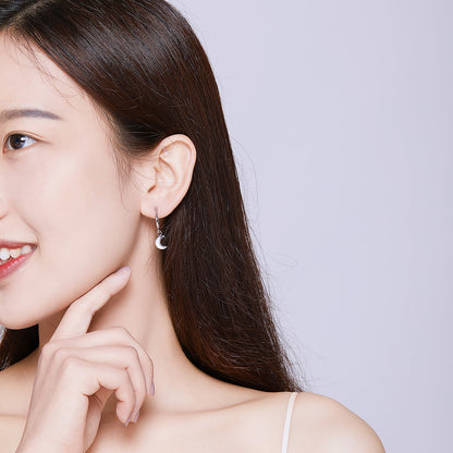 Sterling Silver Platinum Plated Drop Earrings