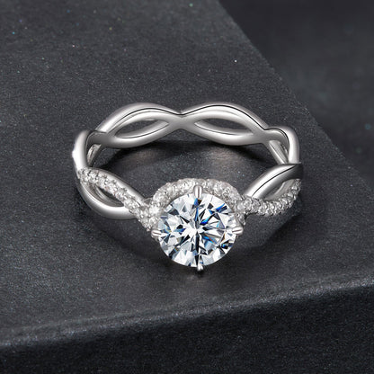 Sterling Silver Moissanite Pavé Ring