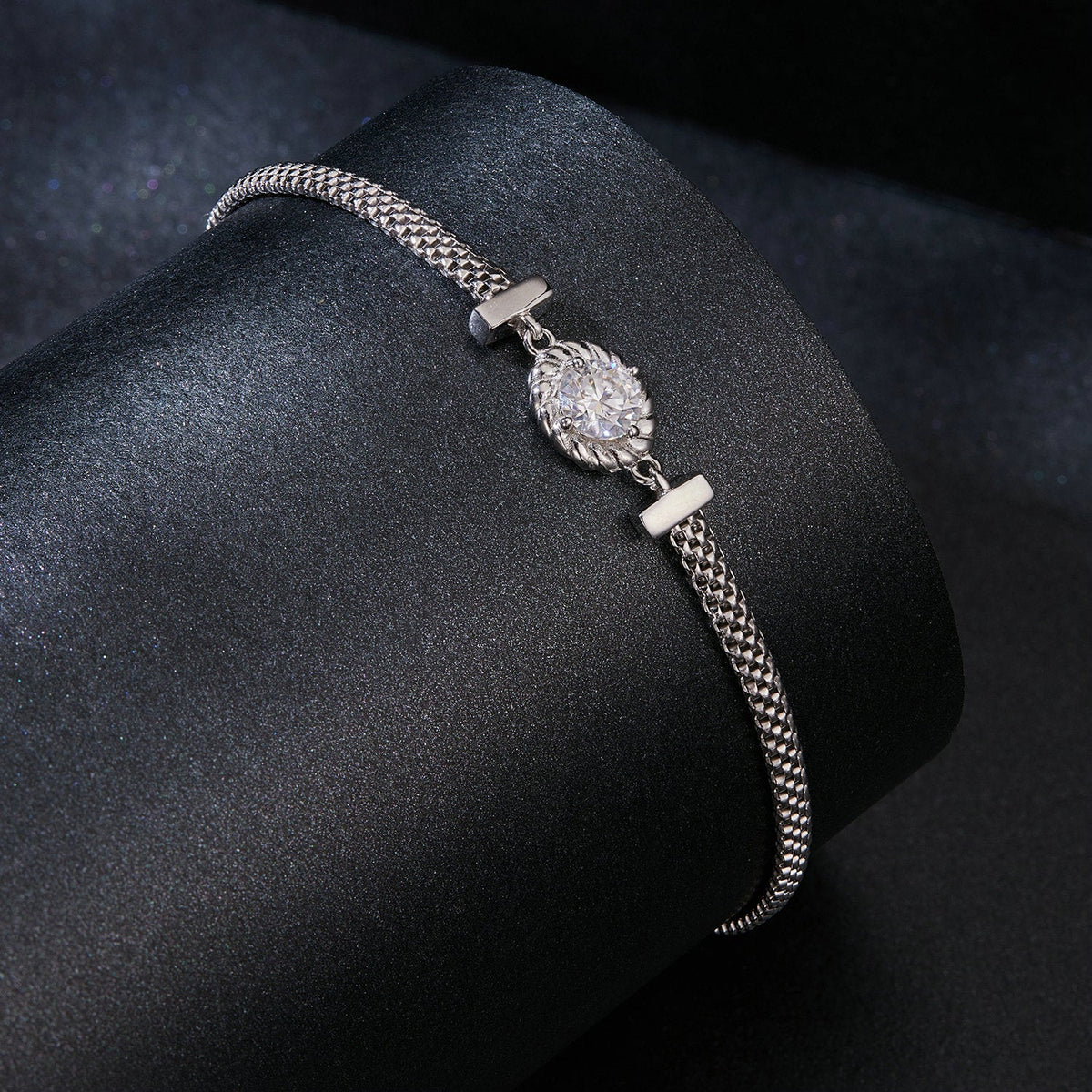 White Gold Plated Moissanite Bracelet