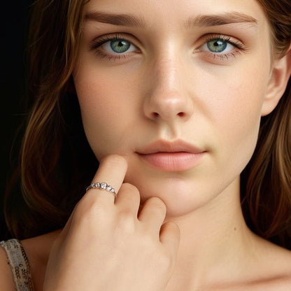 White Gold Plated 925 Sterling Silver Moissanite Ring