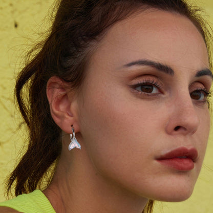 Sterling Silver Transparent Glass Drop Earrings