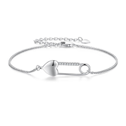 Sterling Silver Cubic Zirconia Pendant Bracelet