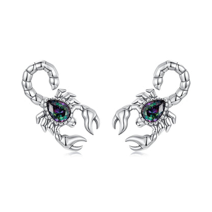 Sterling Silver Oxidized Pavé CZ Earrings