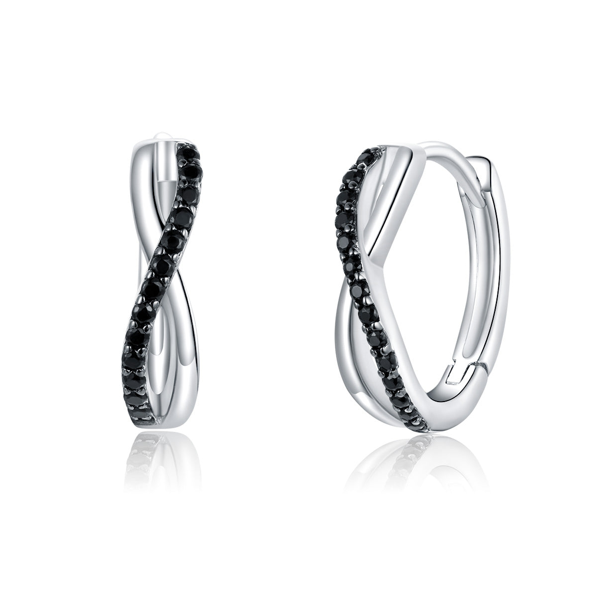 Sterling Silver CZ Pavé Earrings